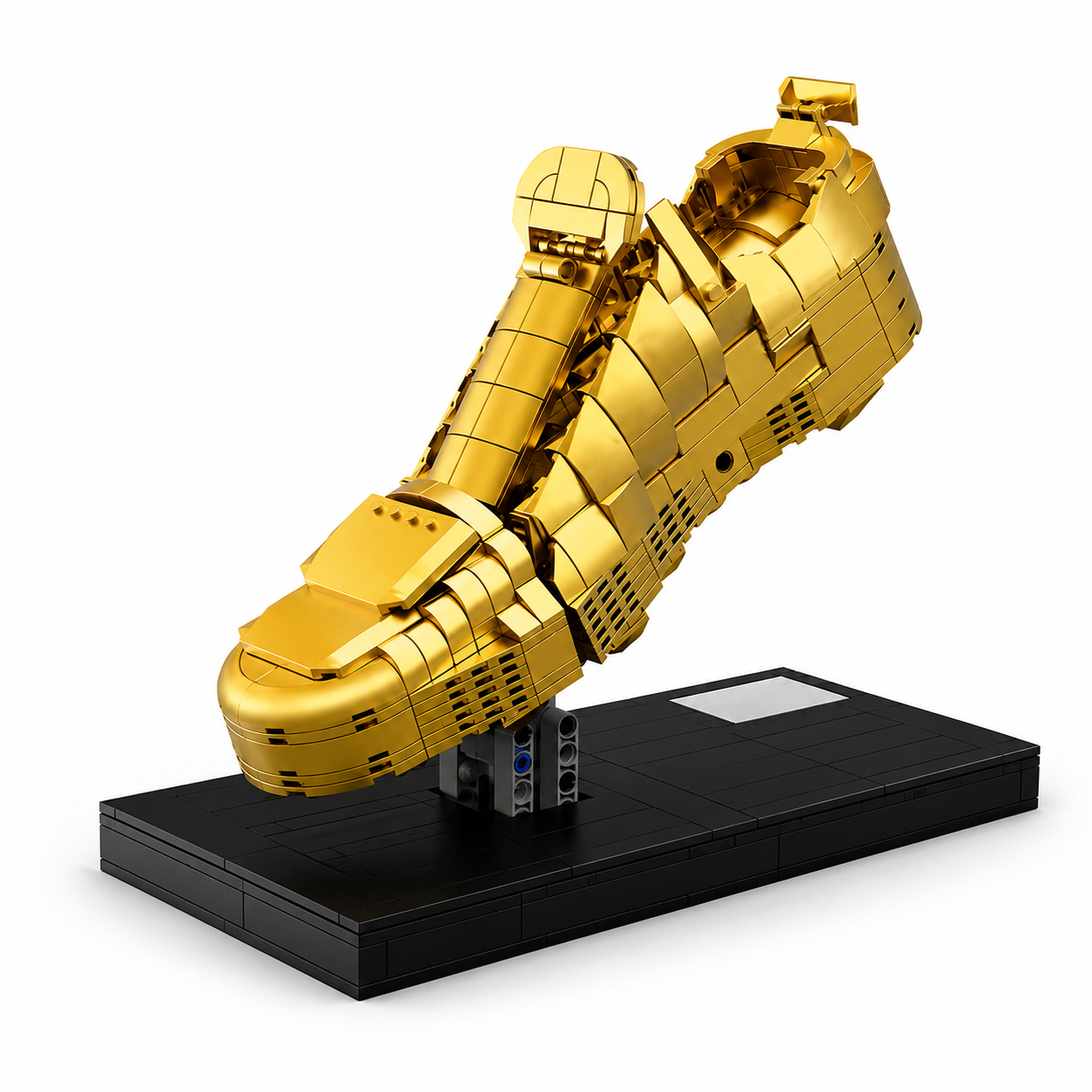 Football Trophy Construction Set | Gold Display Model of Building Blocks for Collectors