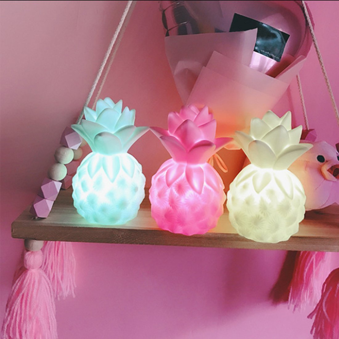 Toystar GlowBuddy | Soothing atmosphere for children - LED Pineapple Night Lamp - Rustgevende sfeer voor kinderen - LED An...