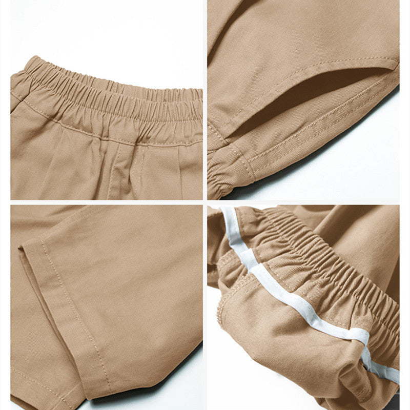Comfortable Unisex Cotton Pants for Kids – Khaki/Grey, Sizes 2-7 Years, Soft & Breathable