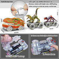 Thumbnail for Racing Dinosaur Train Set | Imaginative Train Track Set for Unprecedented Play Fun - Including Extra Dino and Train Car