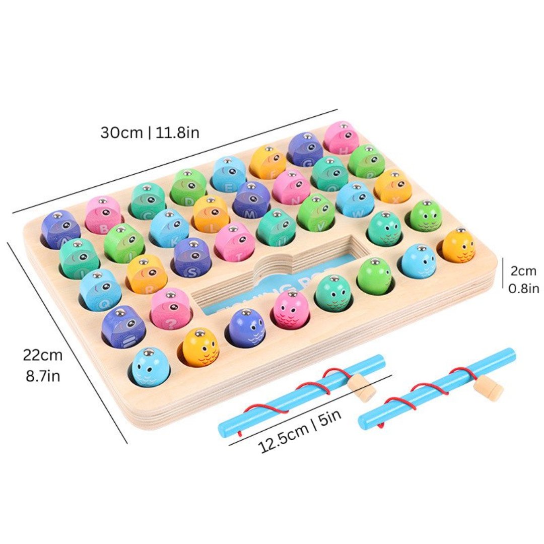 Toystar NL Magnetix Fish & Spell | Educational Wooden Fishing Game with Magnetic Letters - Toy Educational - Educatief Hou...