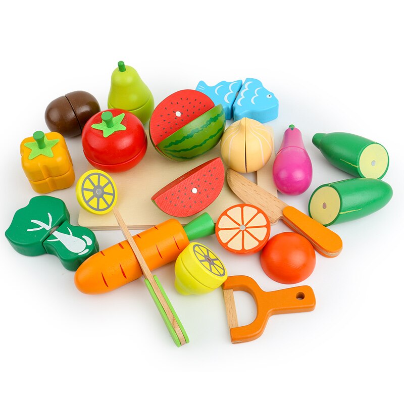 Toystar EcoToys ChefPal - Make cooking magical | Wooden cutting fruit & vegetable set for children - Maak koken magisch | ...