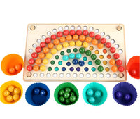 Thumbnail for Toystar EcoToys Wooden Rainbow Board | Educational Puzzle Game - Colors and Shapes - Educatief Puzzelspel - Kleuren en Vormen