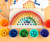 Thumbnail for Toystar EcoToys Wooden Rainbow Board | Educational Puzzle Game - Colors and Shapes - Educatief Puzzelspel - Kleuren en Vor...