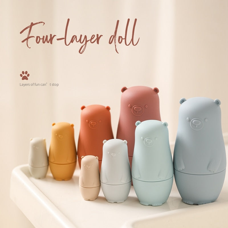 Toystar NestiePlay | Learning through play - Silicone stackable matryoshka dolls - Spelenderwijs leren - Silicone stapelba...