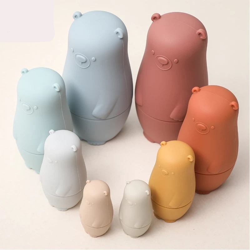 Toystar NestiePlay | Learning through play - Silicone stackable matryoshka dolls - Spelenderwijs leren - Silicone stapelba...