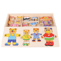 Thumbnail for Toystar EcoToys Cartoon Bear Clothing Puzzle | Educational Wooden Game - Learn with Clothes Changes - Educatief Houten Spe...