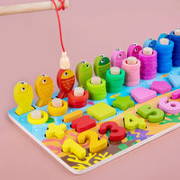 Thumbnail for Toystar EcoToys NumPuzzle | Learning to count with fun - Wooden Montessori number puzzle & fishing game - Leren tellen met...