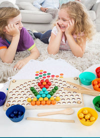 Thumbnail for Toystar EcoToys Wooden Rainbow Board | Educational Puzzle Game - Colors and Shapes - Educatief Puzzelspel - Kleuren en Vor...