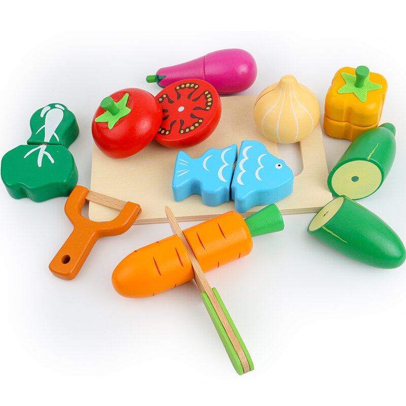 Toystar EcoToys ChefPal - Make cooking magical | Wooden cutting fruit & vegetable set for children - Maak koken magisch | ...