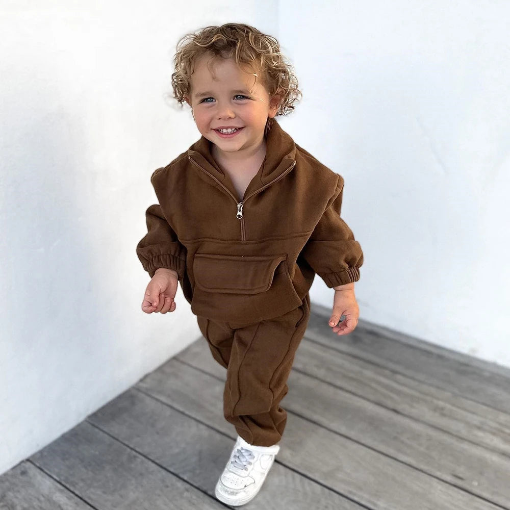 Toystar NL Cotton Half Zip Tracksuit | 2-piece, 12 months to 7 years – Stylish and warm for your little one - Kinderkledin...