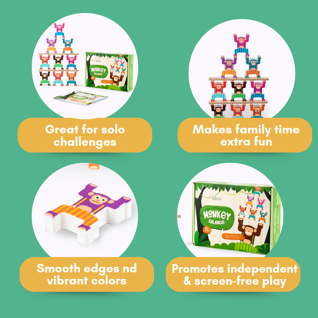 Toystar Balanzoo | Learning to work together in a playful way – Wooden Monkey Balance Game - Spelenderwijs leren samenwerk...