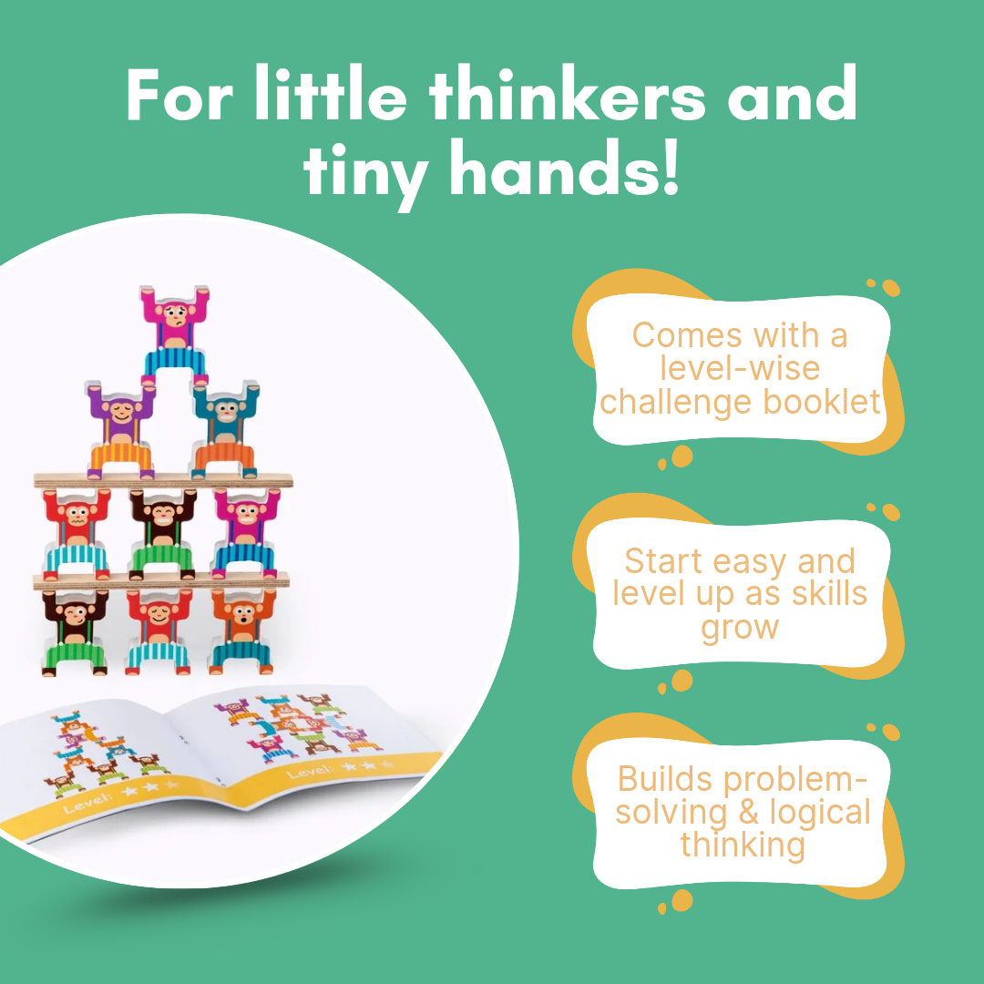 Toystar Balanzoo | Learning to work together in a playful way – Wooden Monkey Balance Game - Spelenderwijs leren samenwerk...