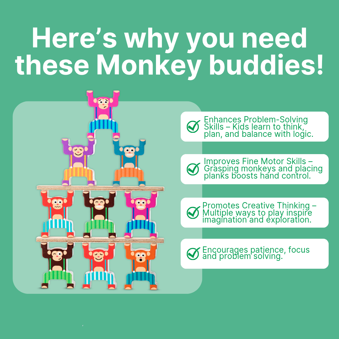 Toystar Balanzoo | Learning to work together in a playful way – Wooden Monkey Balance Game - Spelenderwijs leren samenwerk...