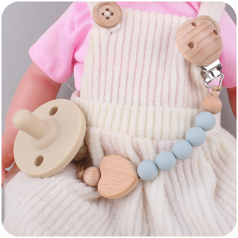 Toystar Ecotoys CozyClip™ | Safe & stylish - Wooden pacifier chain for babies - Veilig & stijlvol - Houten speenketting vo...