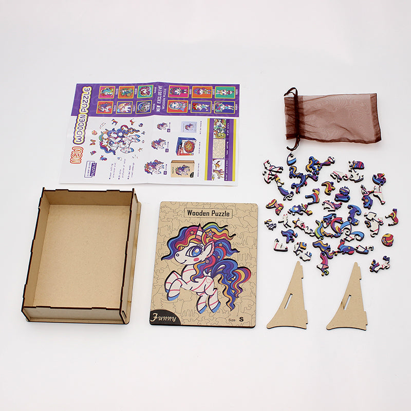 Toystar EcoToys Unipuzzle | Magic Wooden Puzzle Game - Unicorn Animal Puzzle - Magisch Houten Puzzelspel - Eenhoorn Dieren...