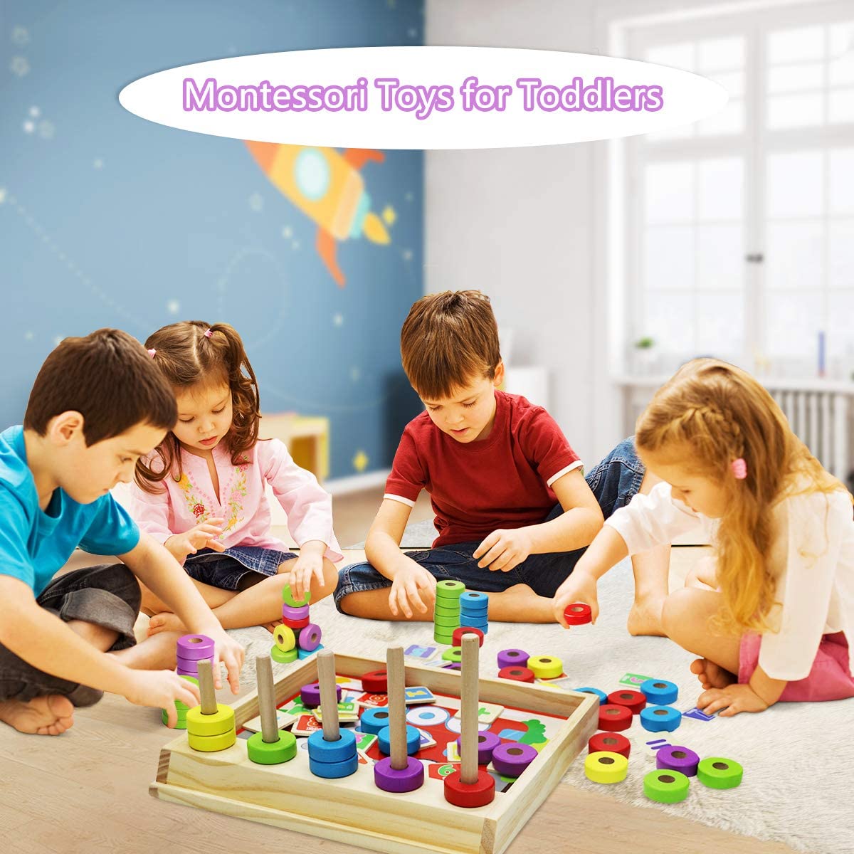 Toystar EcoToys MathMaster | Play and learn - Educational wooden math game for children - Speel en leer - Educatief houten...