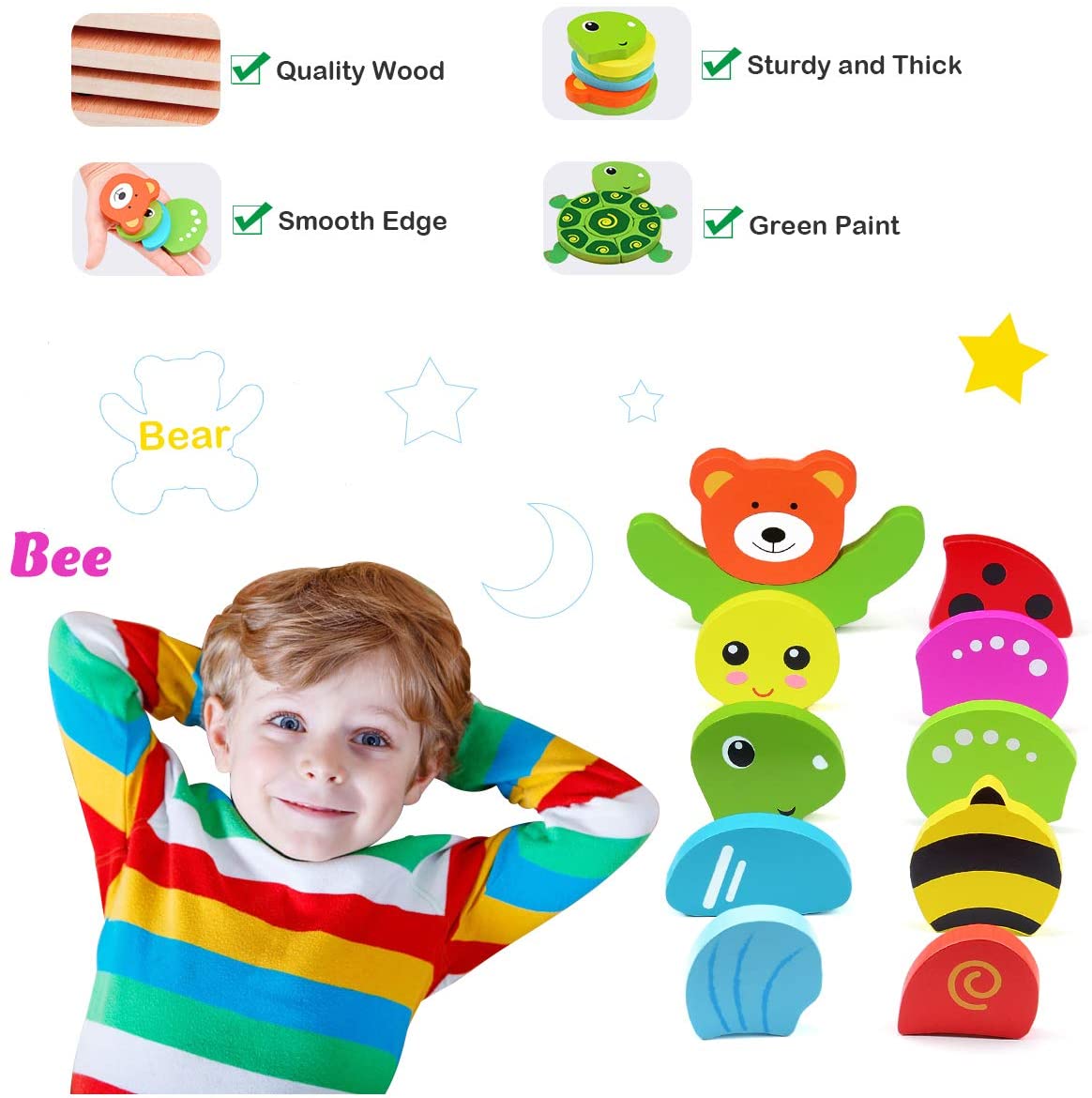 Toystar EcoToys Fun Animal Puzzle | Educational and Creative - 3D Puzzle for Children - Leerzaam en Creatief - 3D Puzzel v...