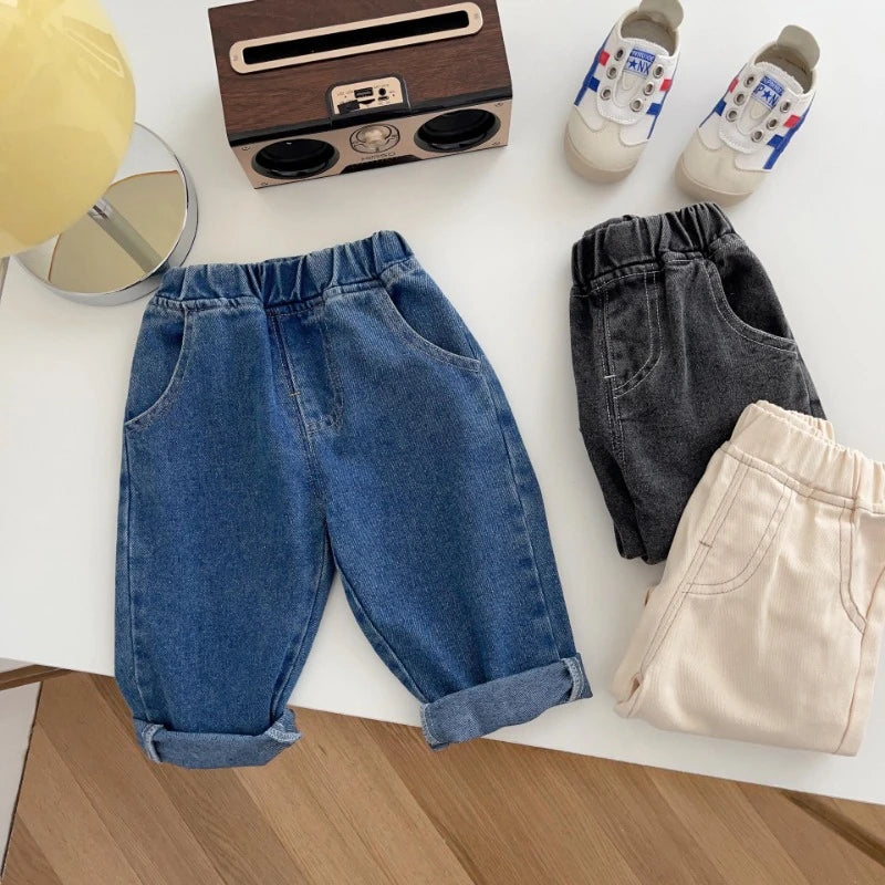 Relaxed Fit Jeans for Boys – Cotton, Adjustable Waistband, Sizes 1-6 Years