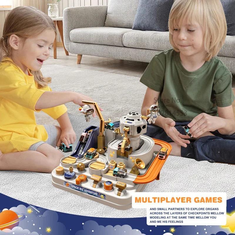 Toystar GalaxyTrack | Space adventure for young explorers - Train track and parking garage playset for children - Ruimteav...