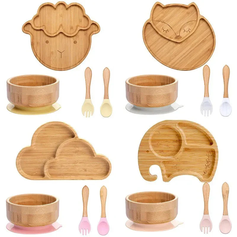 Toystar BambooGuard | Safe and Eco-Friendly Eating - Baby Dinnerware Set with Suction Cup - Bestseller - Veilig en Milieuv...