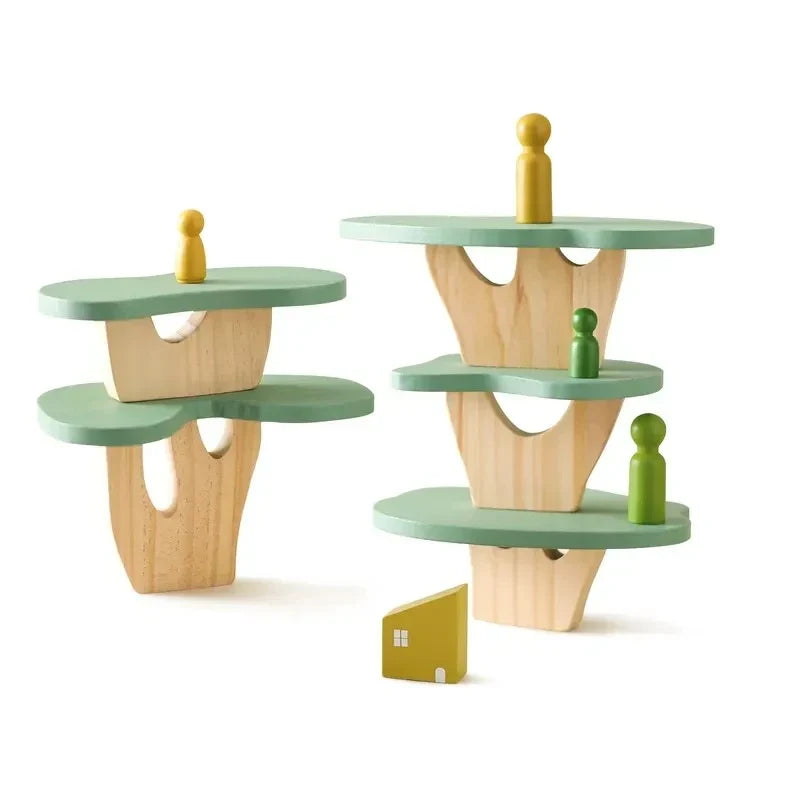 Toystar ForestBalance | Stack, string and play - Wooden balancing game with forest animals - Stapel, rijg en speel - Houte...
