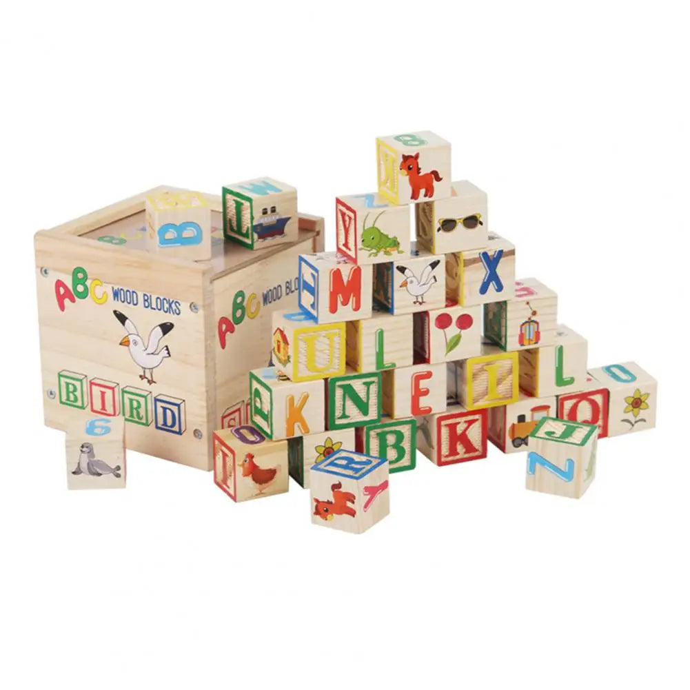 ABCStack | Learning and building - Wooden alphabet blocks with storage box