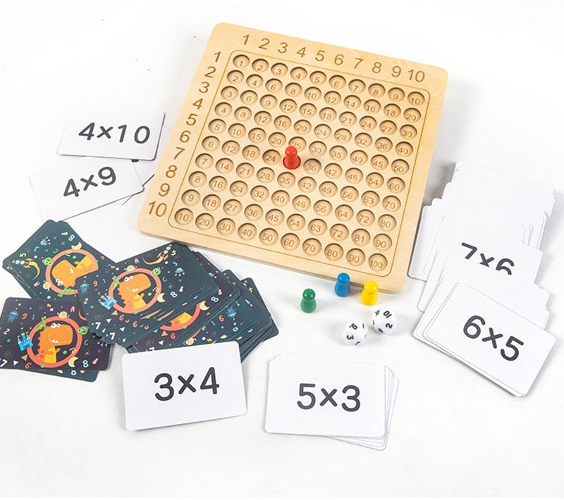Toystar Ecotoys MathMaster | Fun Learning - Wooden Montessori Multiplication Game with Flash Cards - Fun Learning - Houten...