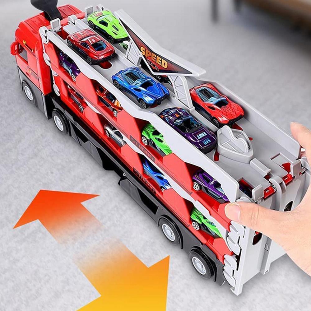 Toystar MegaTransporter | Endless racing fun - Toy trailer with cars and launch track - Eindeloos raceplezier - Speelgoed ...