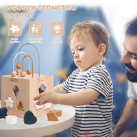 Thumbnail for Toystar GeoPlay | Shape recognition and fun - Wooden and silicone sorting block with geometric shapes - Vormherkenning en ...