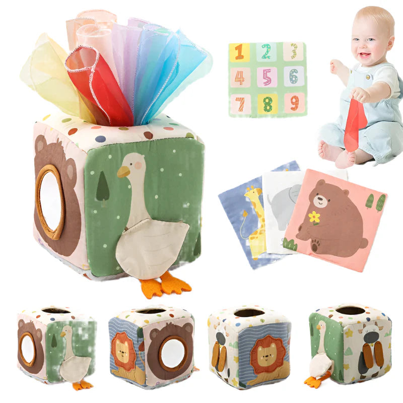 Toystar SnuzzieBox | Sensory Play – Montessori Tissue Box Toys for Babies - Zintuiglijk Spelen – Montessori Tissuedoos Spe...