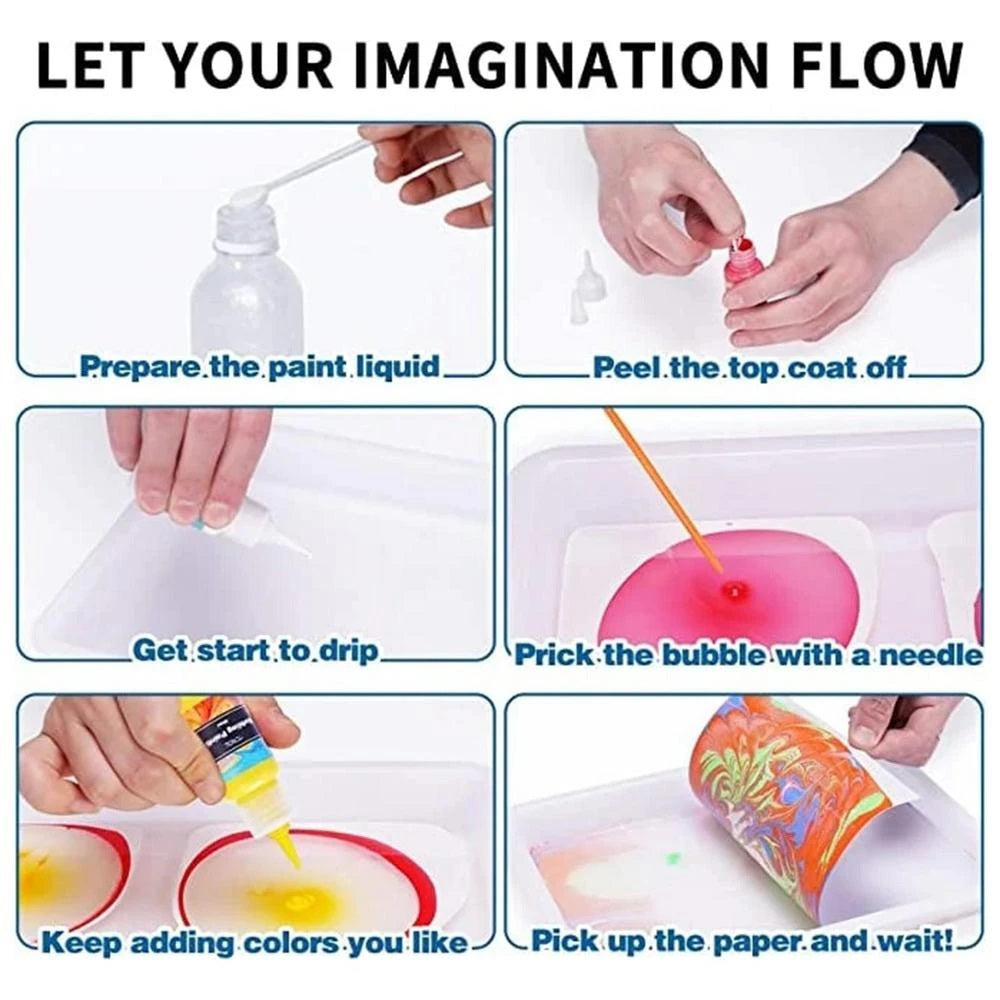 Toystar MarbloCraft | Creative Fun - Watercolor Marble Paint Set for DIY Painting - Creatief plezier - Waterverf Marmerver...