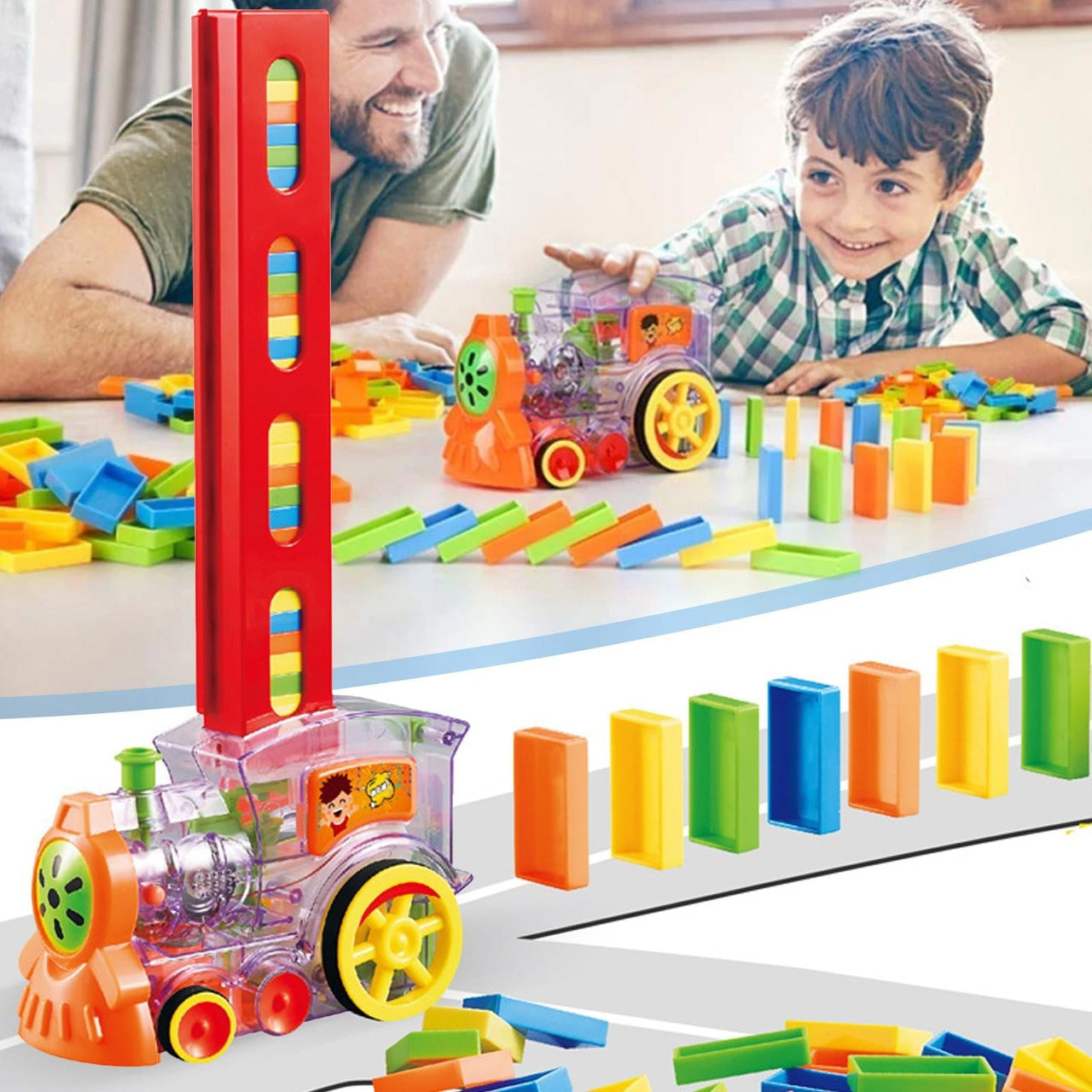 Toystar Super Domino Train | Stimulates building fun and creativity - Quick domino setup - Stimuleert bouwplezier en creat...