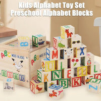 Thumbnail for ABCStack | Learning and building - Wooden alphabet blocks with storage box