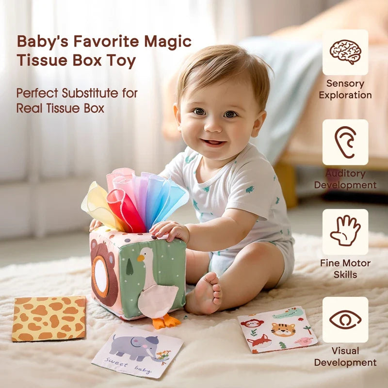 Toystar SnuzzieBox | Sensory Play – Montessori Tissue Box Toys for Babies - Zintuiglijk Spelen – Montessori Tissuedoos Spe...