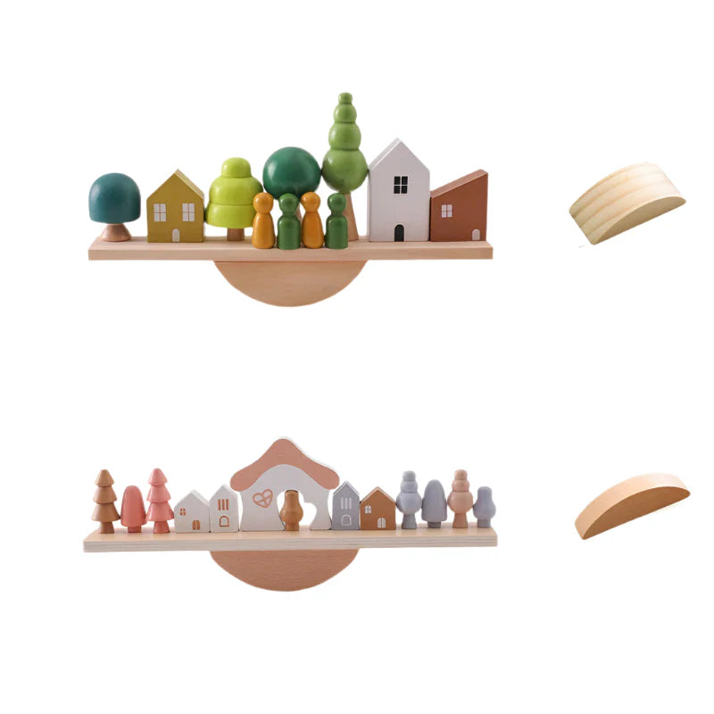 Toystar ForestBalance | Stack, string and play - Wooden balancing game with forest animals - Stapel, rijg en speel - Houte...