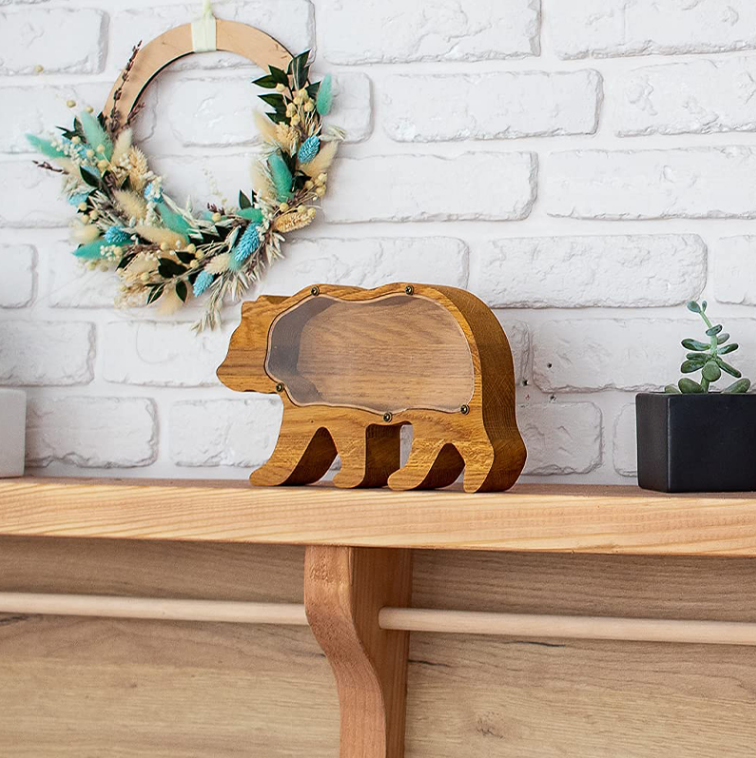 Toystar EcoToys Wooden Money Box | Cute Animal Design - Encourage Savings and Creativity in Children - Bestseller - Leuk D...