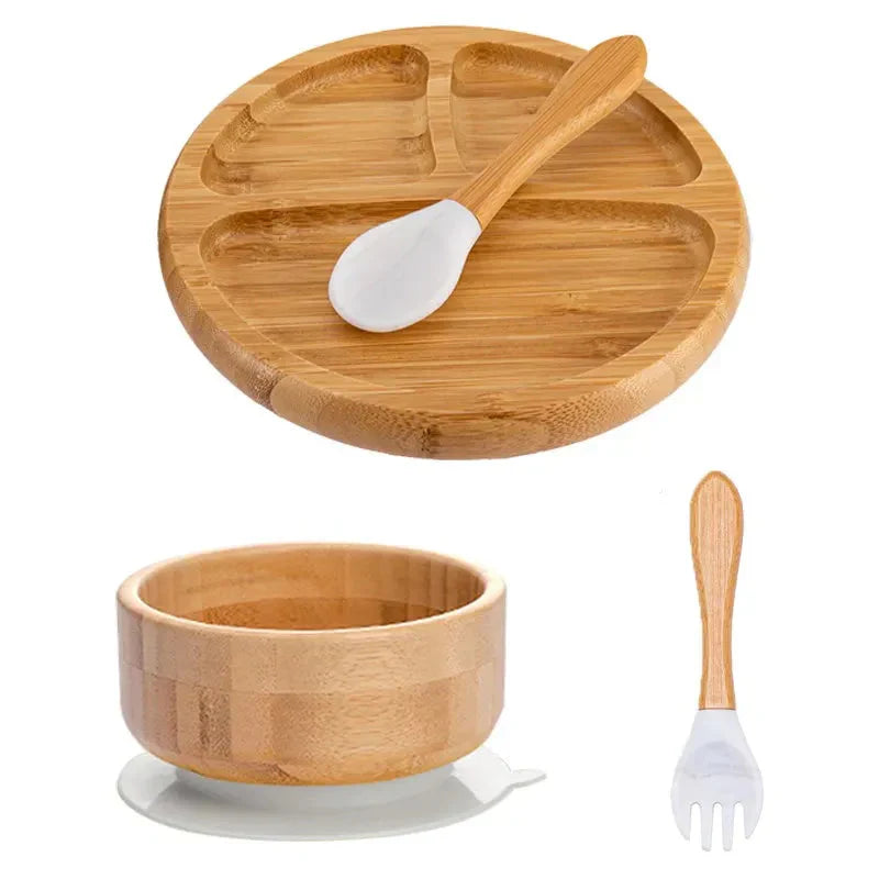 Toystar BambooGuard | Safe and Eco-Friendly Eating - Baby Dinnerware Set with Suction Cup - Bestseller - Veilig en Milieuv...