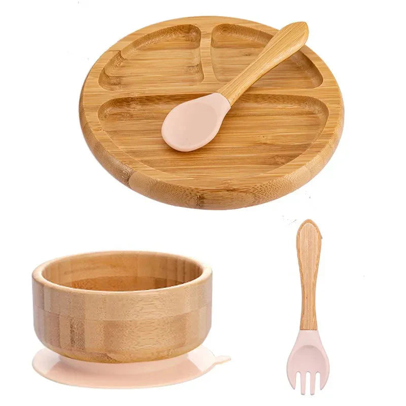 Toystar BambooGuard | Safe and Eco-Friendly Eating - Baby Dinnerware Set with Suction Cup - Bestseller - Veilig en Milieuv...