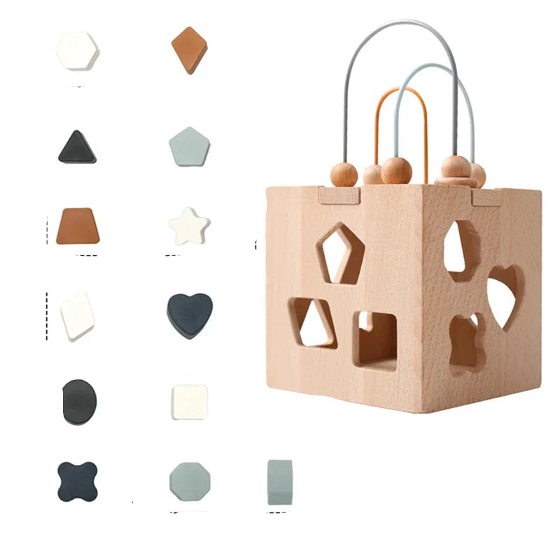 Toystar GeoPlay | Shape recognition and fun - Wooden and silicone sorting block with geometric shapes - Vormherkenning en ...