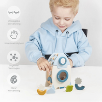 Thumbnail for EcoToys SpaceBlocks | Education and Fun - Wooden Rocket Blocks Set