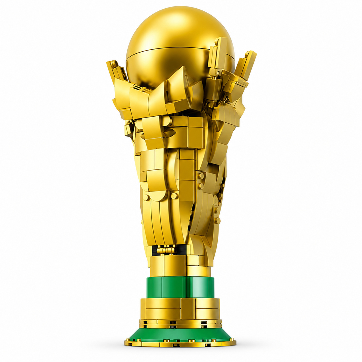 Football Trophy Construction Set | Gold Display Model of Building Blocks for Collectors