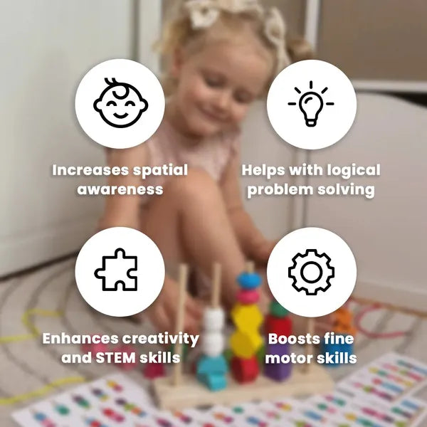 Toystar BeadyMatch | Learning colors and playing at the same time – Montessori bead puzzle - Kleuren leren en spelen tegel...