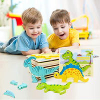Thumbnail for Toystar Ecotoys DinoPuz | Prehistoric fun - Wooden Dinosaur Puzzle Set - Prehistorisch plezier - Houten Dinosaurus Puzzels...
