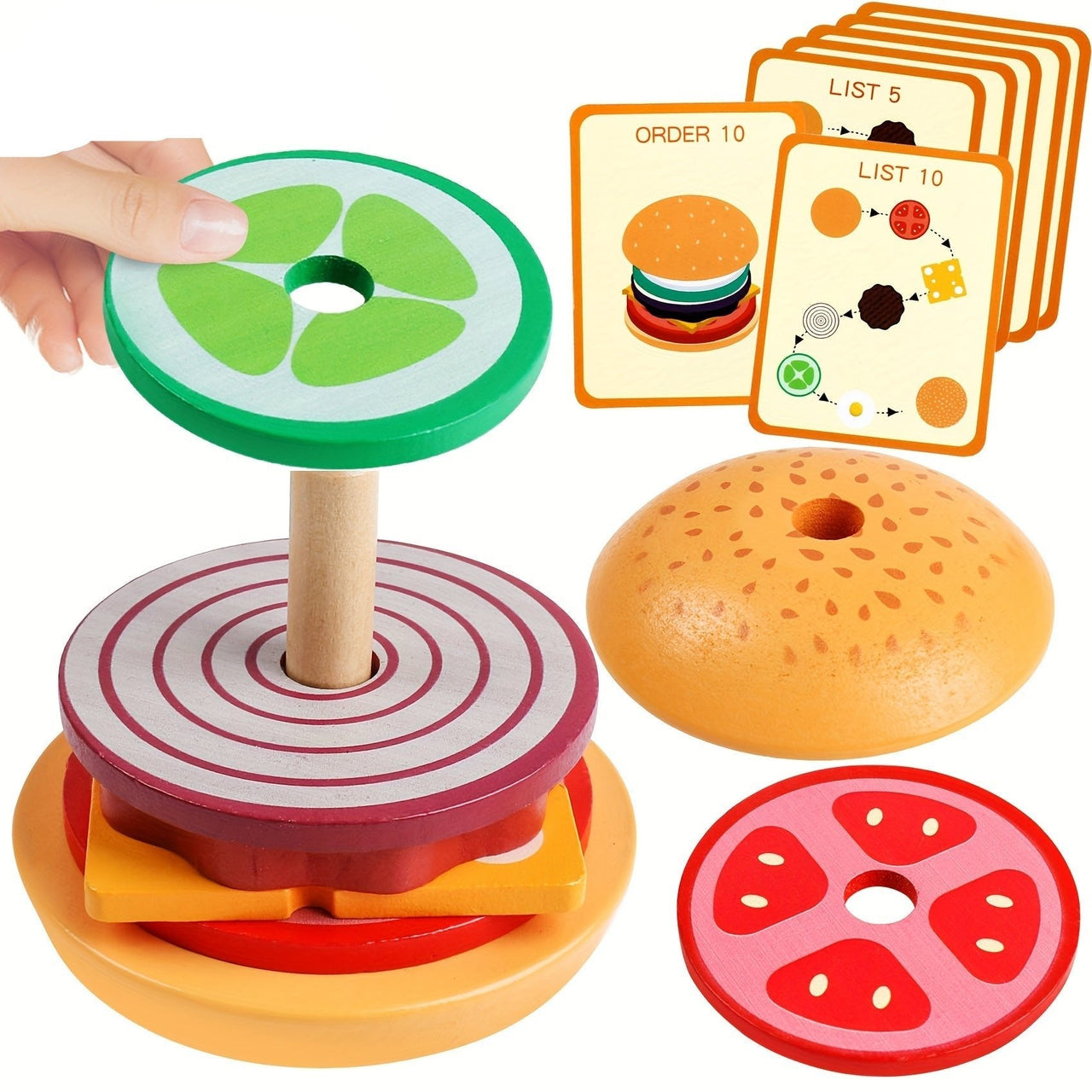 Toystar Ecotoys BurgerMaster | Playful Stacking - Educational Montessori Stacking Toys for Toddlers and Preschoolers - Spe...