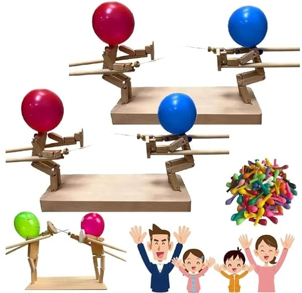 Toystar Bamboo Playmates | Laugh together, play together - Wooden fighting robots - Samen lachen, samen spelen - Houten ve...