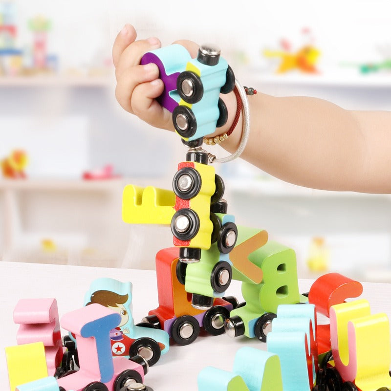 Toystar EcoToys Puzzle Train | Colorful fun - Educational wooden train with letters and numbers - Kleurige plezier - Educa...