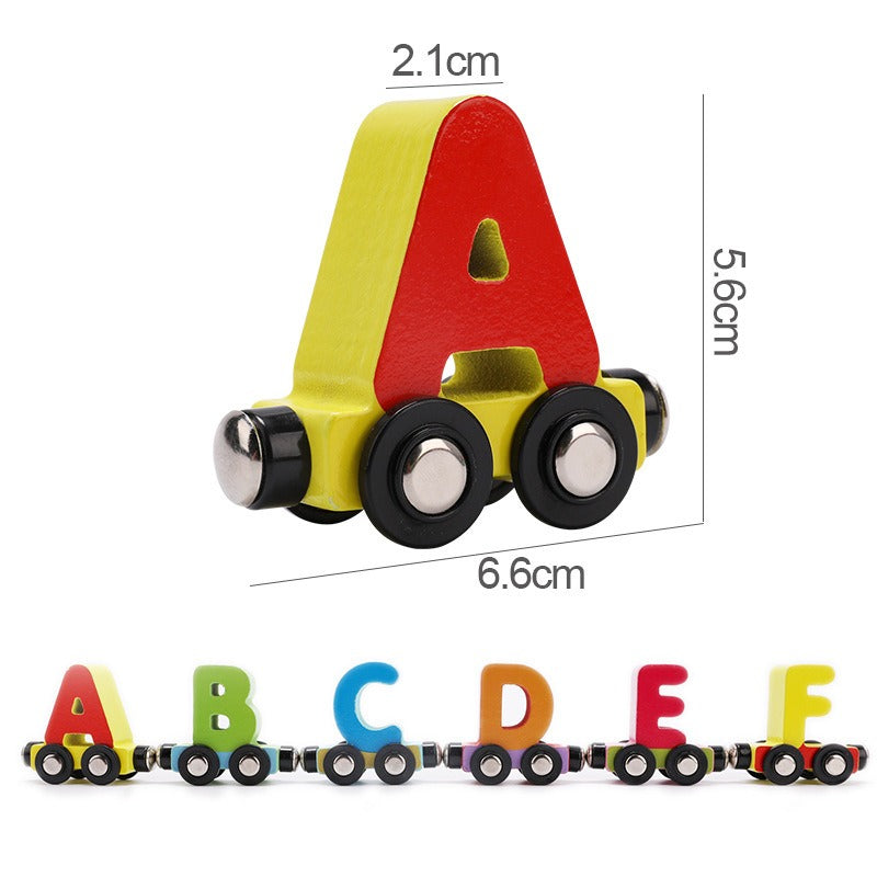 Toystar EcoToys Puzzle Train | Colorful fun - Educational wooden train with letters and numbers - Kleurige plezier - Educa...