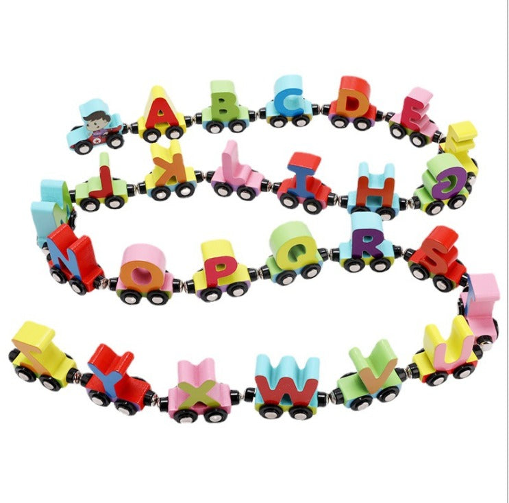 Toystar EcoToys Puzzle Train | Colorful fun - Educational wooden train with letters and numbers - Kleurige plezier - Educa...