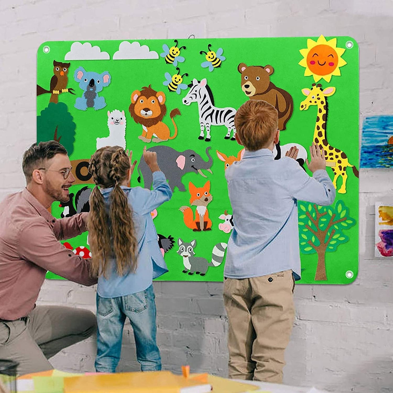 Toystar Felt board with animals | Educational toys for toddlers - Discover the world - Creëer magie met verhalen - Educati...